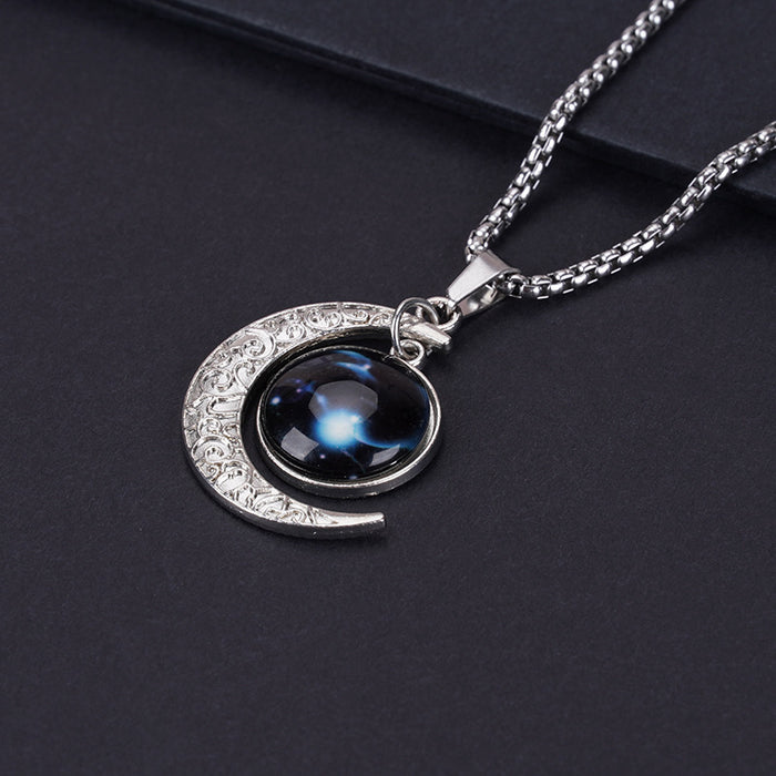 Wholesale Necklace Stainless Steel Zodiac Moon MOQ≥2 JDC-NE-YonY001