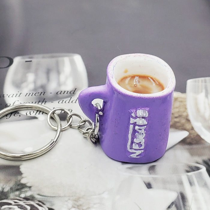 Wholesale Simulation Coffee Cup Resin Keychain JDC-KC-DY015