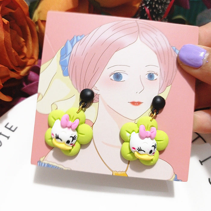 Wholesale Earrings Resin Cute Cartoon Simulation Petals (M) JDC-ES-WaiWai007