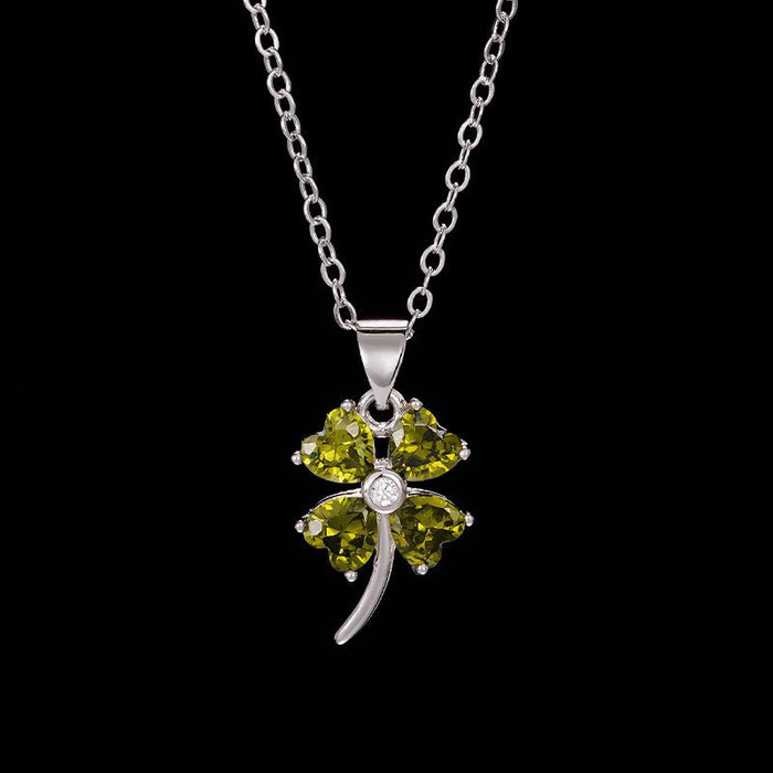 Wholesale pendant colored diamond love women's fashion all-match four-leaf clover JDC-PT-MLJ006