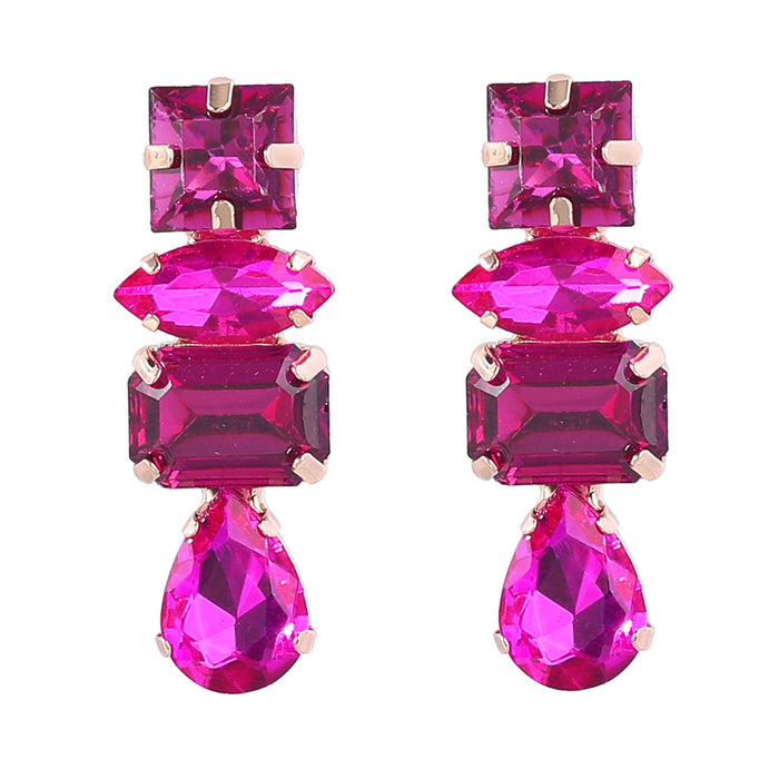 Wholesale Geometric Earrings Alloy Glass Diamond JDC-ES-JL1088