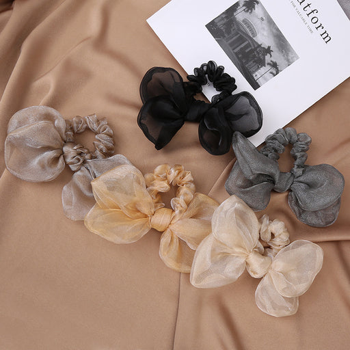 Jewelry WholesaleWholesale Solid Color Glitter Yarn Premium Fairy Net Yarn Bow Hair Ring JDC-HS-DanRu003 Hair Scrunchies 茹丹 %variant_option1% %variant_option2% %variant_option3%  Factory Price JoyasDeChina Joyas De China