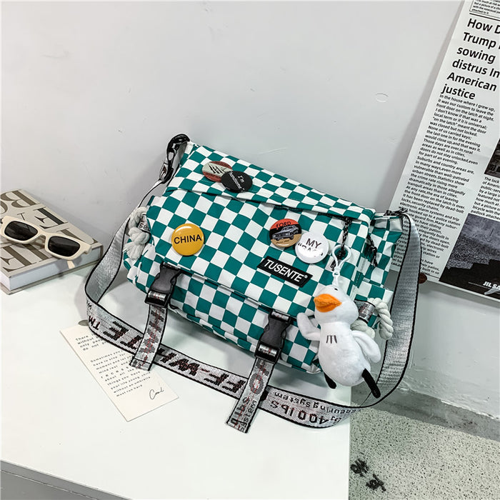 Wholesale Shoulder Bag Nylon Plaid Large Capacity Diagonal Span JDC-SD-Taiao001