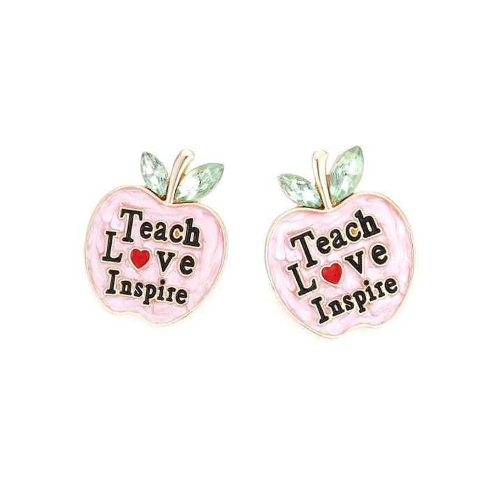 Wholesale Alloy Alphabet Apple Earrings JDC-ES-ManY041