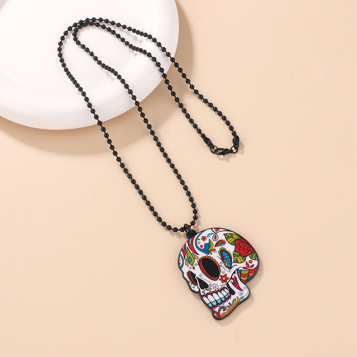 Wholesale Plastic Resin Skull Plate Necklace MOQ≥6 JDC-NE-SNi001