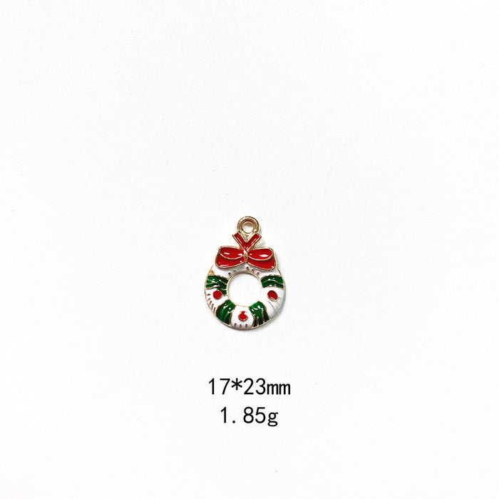 Wholesale charms Metal Drip Keychain Pendant Santa Claus Christmas MOQ≥10 JDC-CS-FuSu001