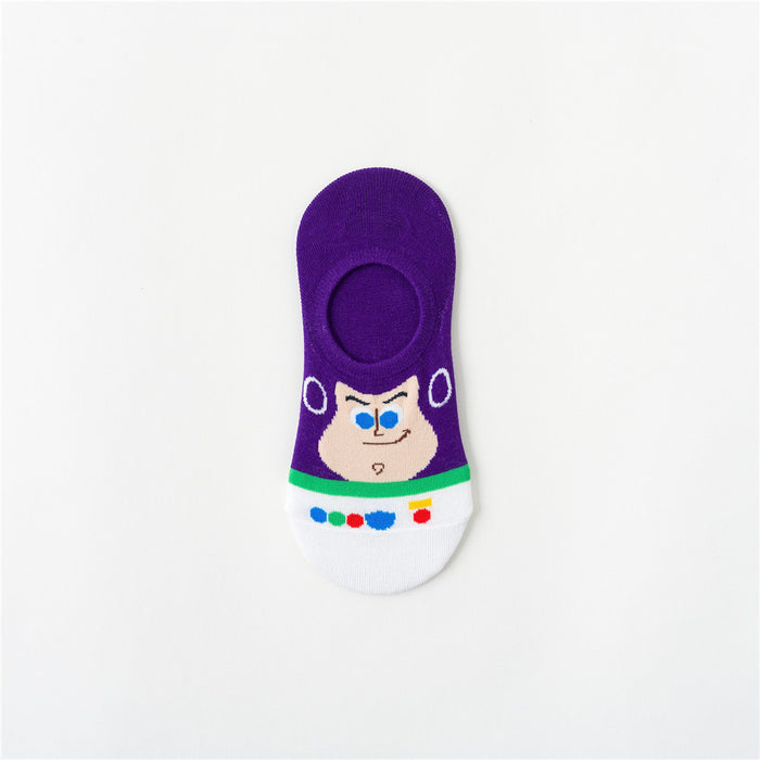 Wholesale Buzz Lightyear Cotton Shallow Mouth Women's Boat Socks Cartoon MOQ≥5 JDC-SK-ZQB001