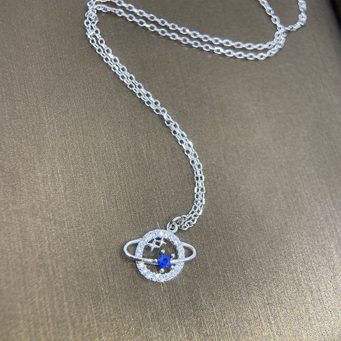 Jewelry WholesaleWholesale S925 Silver Necklace Planet Zircon Necklace JDC-NE-Liuliu001 Necklaces 六六 %variant_option1% %variant_option2% %variant_option3%  Factory Price JoyasDeChina Joyas De China