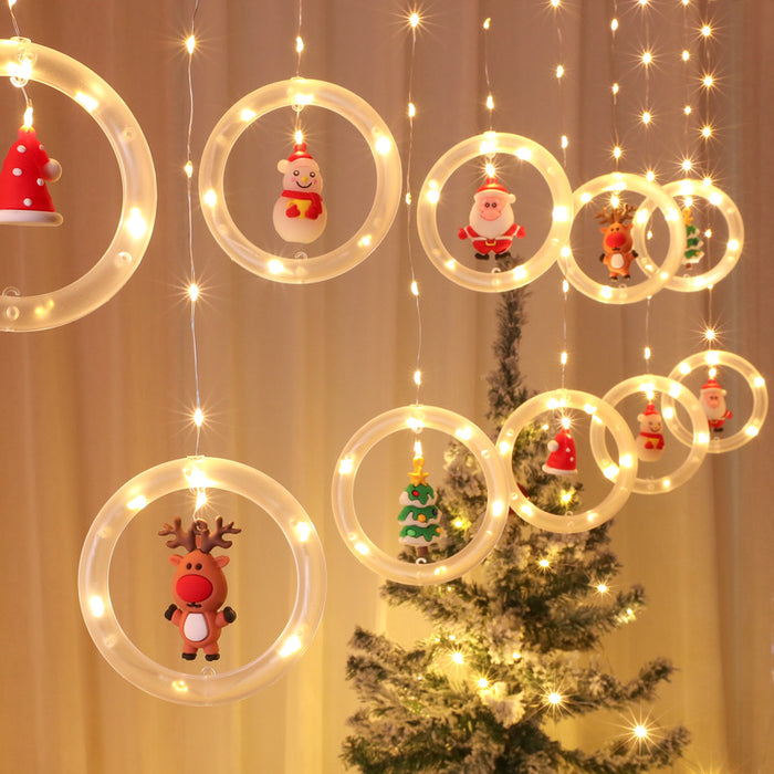 Wholesale Decorative Plastic LED Christmas Light String Ring Curtain Decoration JDC-DCN-XiYing001