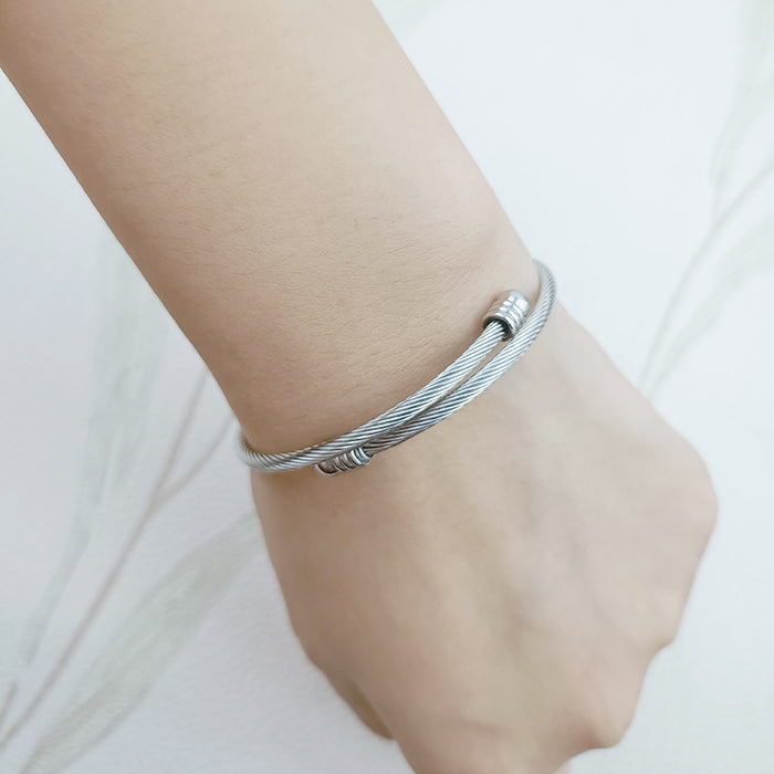 Wholesale Stainless Steel Bracelet Charriol Bangle MOQ≥2 JDC-BT-ChengG002