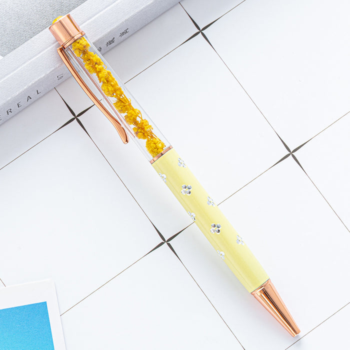 Wholesale Dried Flower DIY Metal Ballpoint Pen MOQ≥2 JDC-BP-Huah058