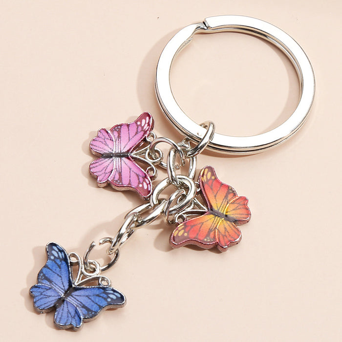 Wholesale Color Butterfly Metal Keychain MOQ≥2 JDC-KC-XiangH006