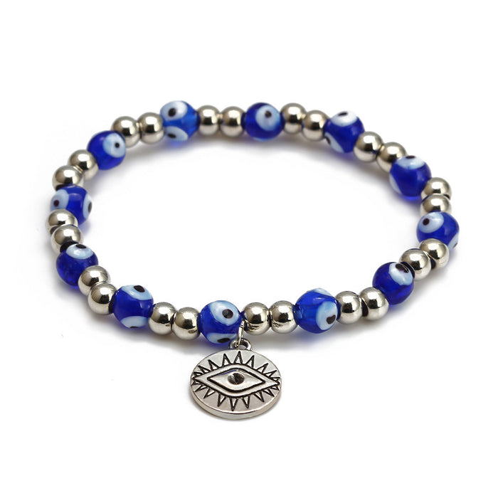 Wholesale Blue Eyes Beaded Bracelet Braided MOQ≥2 JDC-BT-BaiDing007