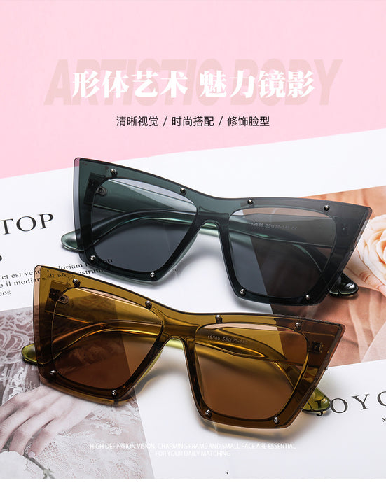 Wholesale Sunglasses PC Retro Black Cat Eye Sunscreen JDC-SG-JQB002