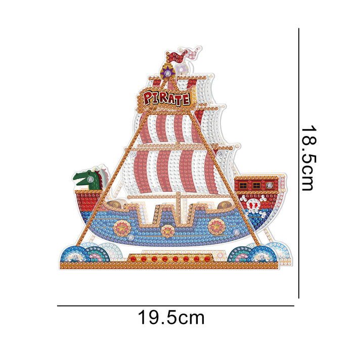 Wholesale DIY Diamond Painting Swinging Pirate Ship Acrylic Ornament MOQ≥2 JDC-DIY-JSen002