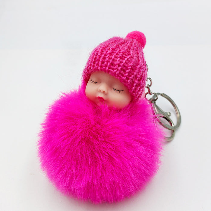 Jewelry WholesaleWholesale imitation otter rabbit hair sleep doll keychain JDC-KC-QiShi007 Keychains 奇释 %variant_option1% %variant_option2% %variant_option3%  Factory Price JoyasDeChina Joyas De China