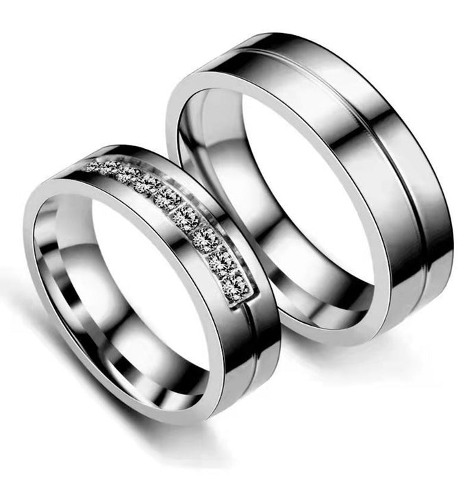 Wholesale Stainless Steel Diamond Couple Rings JDC-RS-ChenX005