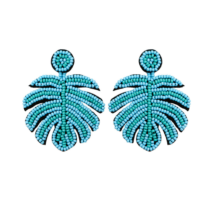 Wholesale Earrings Rice Bead Leaves MOQ≥2 JDC-ES-PREMJM005