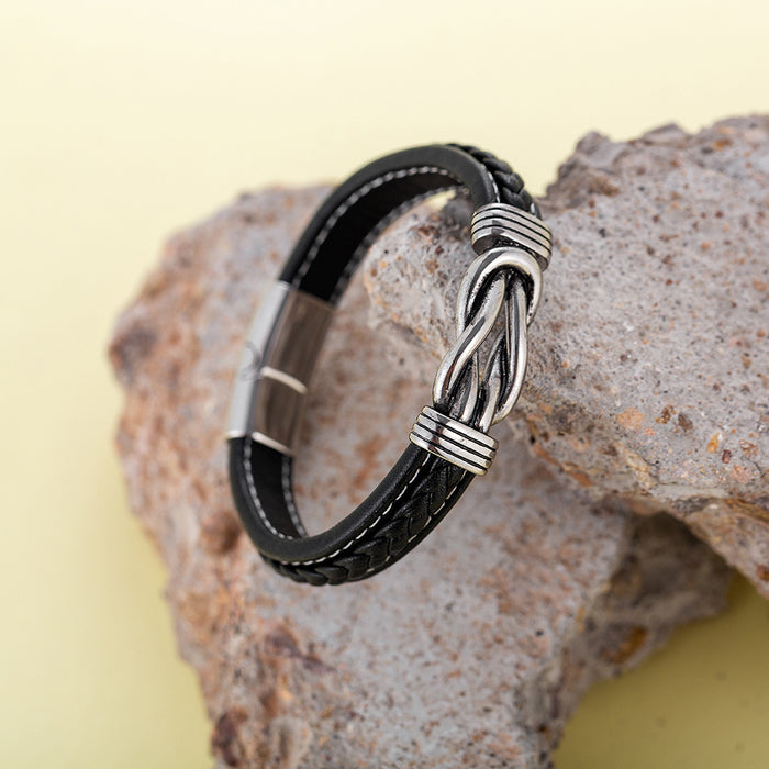 Wholesale Men's Bracelets Titanium Leather Punk JDC-BT-YiS010