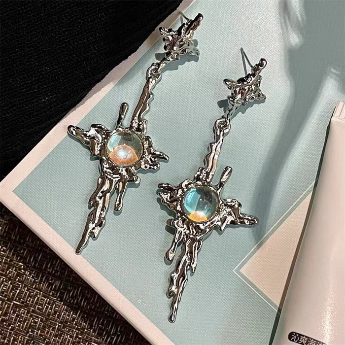 Wholesale Earrings Alloy Design Cross Moonstone Starburst JDC-ES-ChenY015