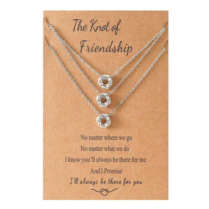 Wholesale friendship buckle knot card necklace sweater necklace JDC-NE-LanT002