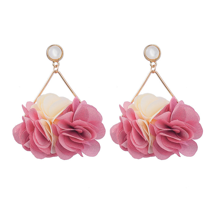 Jewelry WholesaleWholesale Flower Multilayer Braided Fabric Alloy Earrings JDC-ES-JL958 Earrings 氿乐 %variant_option1% %variant_option2% %variant_option3%  Factory Price JoyasDeChina Joyas De China