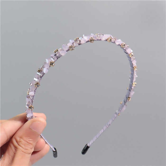 Jewelry WholesaleWholesale hand-threaded crystal bright diamond hair band Jane JDC-HD-ZC001 Headband 智承 %variant_option1% %variant_option2% %variant_option3%  Factory Price JoyasDeChina Joyas De China