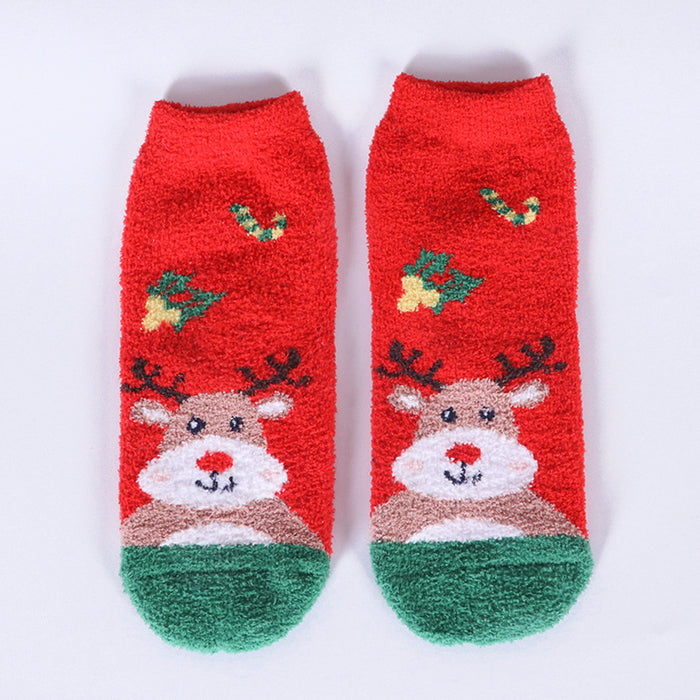 Wholesale Socks Polyester Christmas Cute Cartoon Snow MOQ≥3 JDC-SK-HBen001