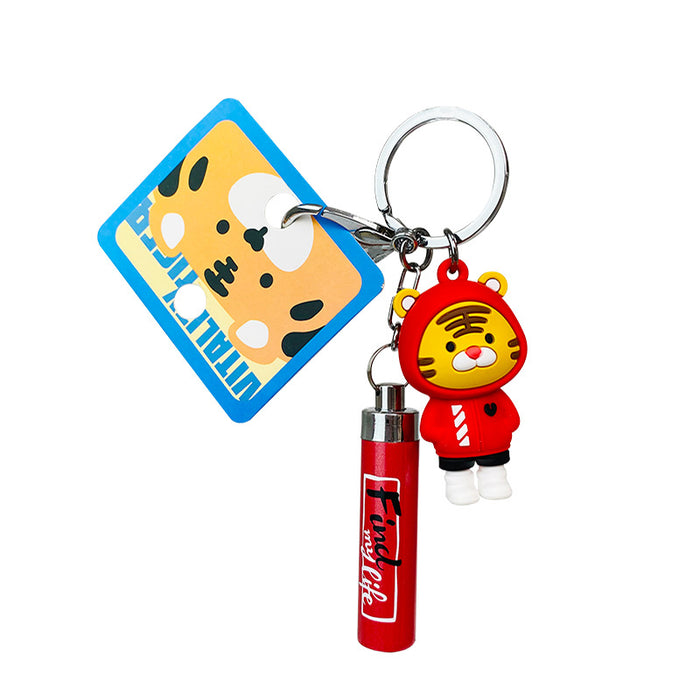 Wholesale keychain cartoon cute flashlight portable car keychain JDC-KC-SCheng025