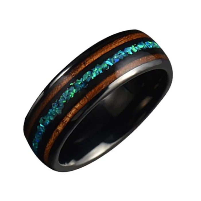 Wholesale Titanium Steel Opal Ring MOQ≥2 JDC-RS-ZJJ005