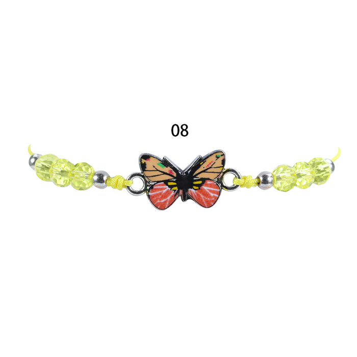 Wholesale Crystal Beaded Colorful Butterfly Bracelet JDC-BT-Yiye024