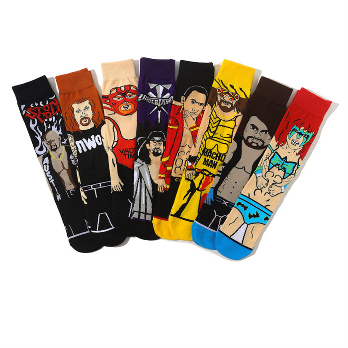 Wholesale socks fabric cartoon medium tube cute character (M)  JDC-SK-HuiHe004