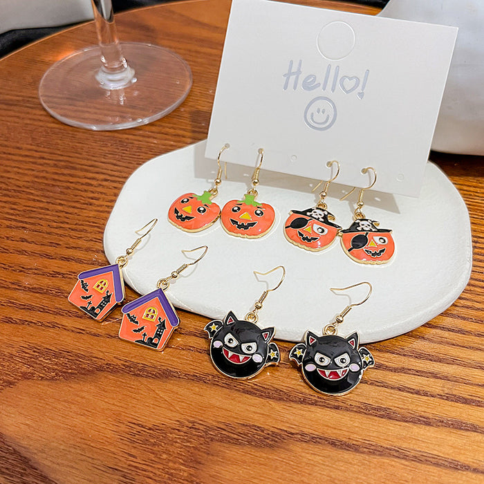 Wholesale Earrings Alloy Halloween Pumpkin Head Little Devil JDC-ES-MDD045