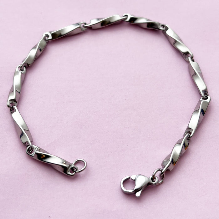 Wholesale stainless steel bracelet twist stick bracelet melon seed chain JDC-BT-KYB001