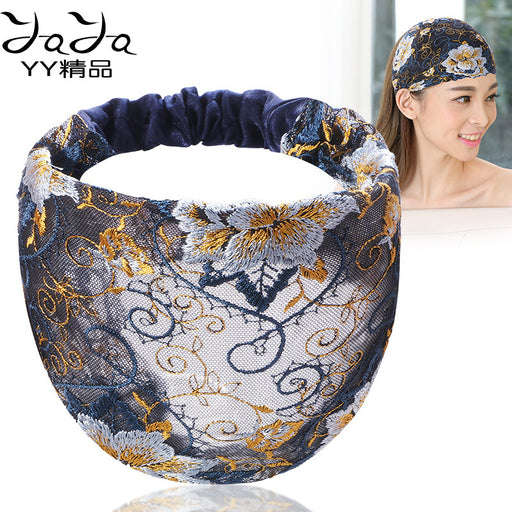 Jewelry WholesaleWholesale ethnic style lace flower blue wide-brimmed headband JDC-HD-Chunj005 Headband 纯界 %variant_option1% %variant_option2% %variant_option3%  Factory Price JoyasDeChina Joyas De China