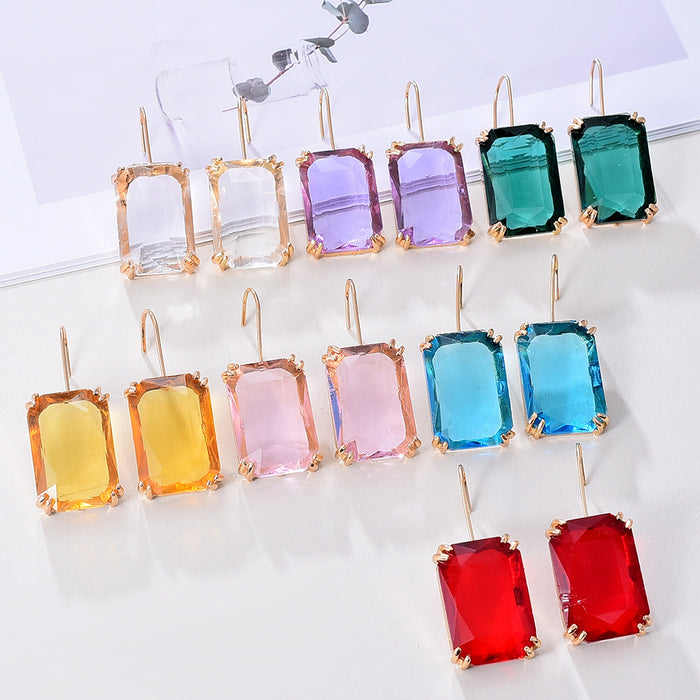 Jewelry WholesaleWholesale Color Square Rhinestone Stud Earrings Women Geometric Fashion JDC-ES-Chenrui016 Earrings 晨睿 %variant_option1% %variant_option2% %variant_option3%  Factory Price JoyasDeChina Joyas De China