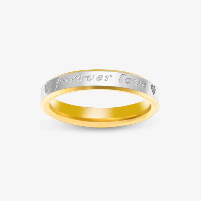 Wholesale Ring Alloy Eternal Love Couple Gold Stainless Steel JDC-RS-KuaH014