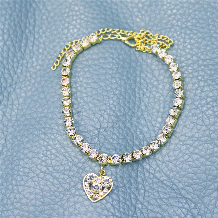 Wholesale Crystal Heart Rhinestone Anklet JDC-AS-JiaZ003