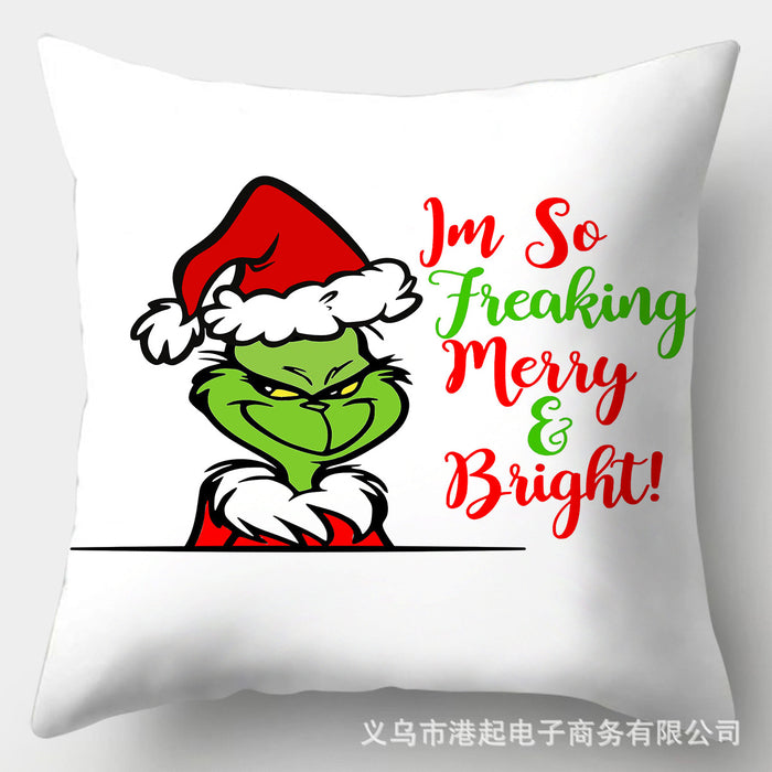 Wholesale Pillowcase Christmas Printed Cartoon Peach Skin JDC-PW-Gangqi001