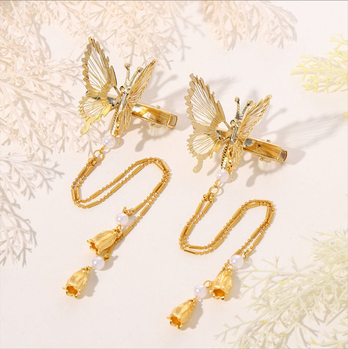 Jewelry WholesaleWholesale moving butterfly tassel hair clip JDC-HC-Muran001 Hair Clips 慕苒 %variant_option1% %variant_option2% %variant_option3%  Factory Price JoyasDeChina Joyas De China