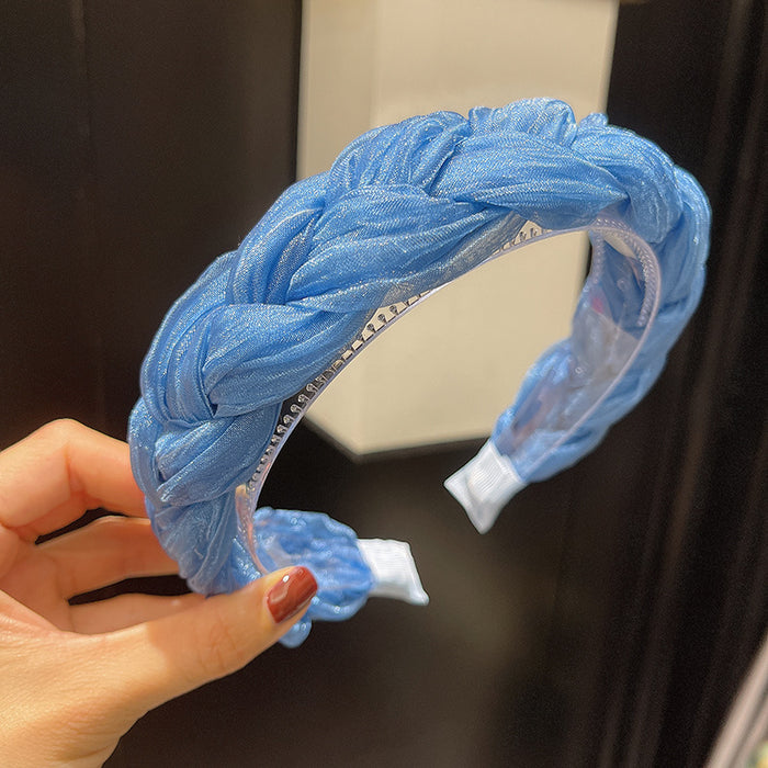 Wholesale pleated mesh braid headband JDC-HD-LeiY003