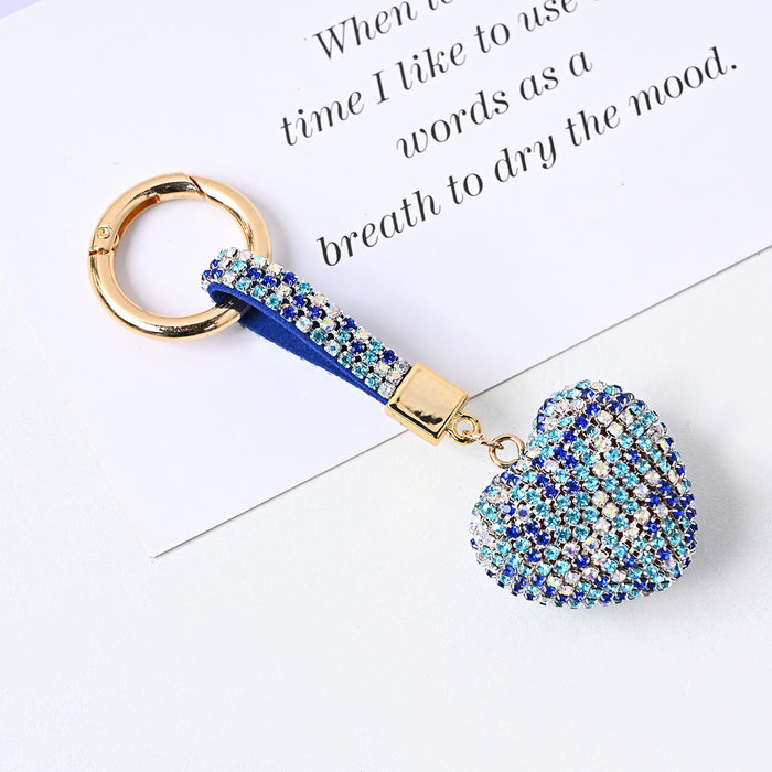 Jewelry WholesaleWholesale diamond set crystal peach heart keychain JDC-KC-JFan002 Keychains 锦帆 %variant_option1% %variant_option2% %variant_option3%  Factory Price JoyasDeChina Joyas De China