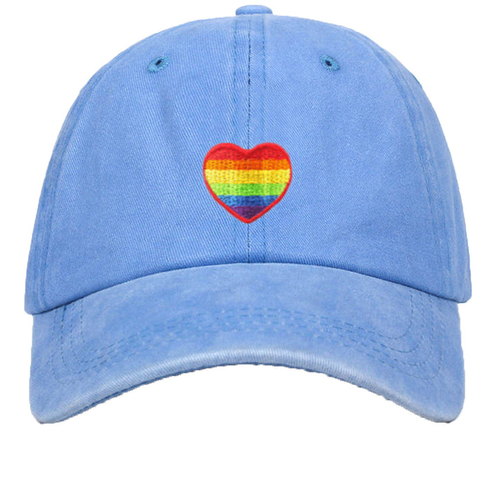 Wholesale rainbow peach heart embroidery baseball cap MOQ≥2 JDC-FT-QiuXi004