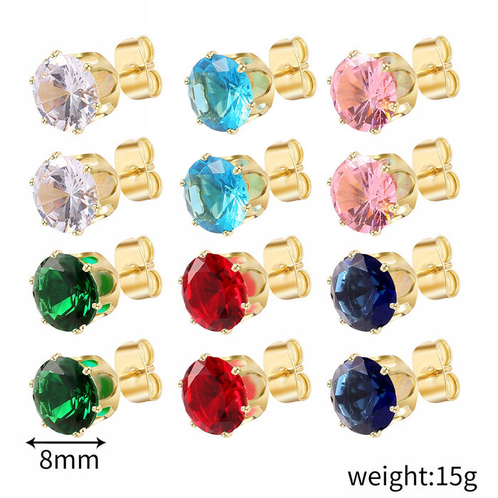 Wholesale crystal zircon high-quality temperament 6-piece earrings JDC-ES-JiaYi002