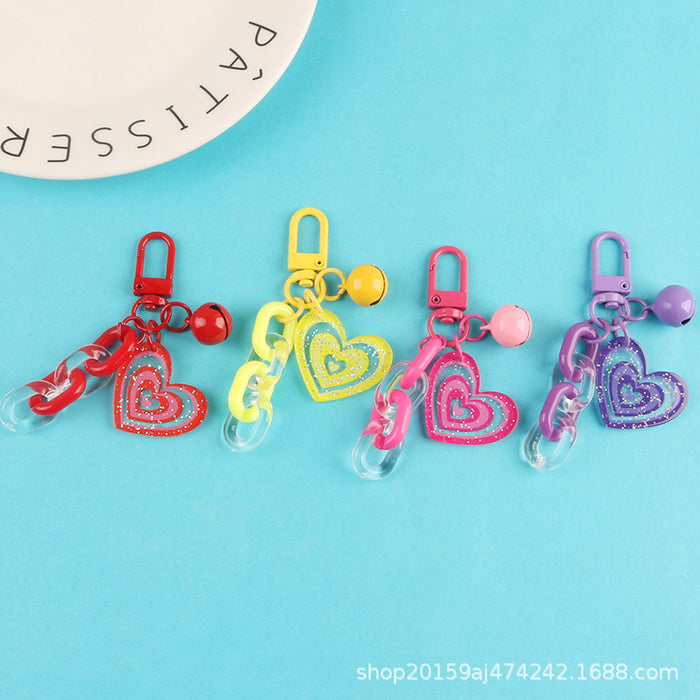 Jewelry WholesaleWholesale color acrylic love bell car keychain MOQ≥2 JDC-KC-YHan001 Keychains 伊菡 %variant_option1% %variant_option2% %variant_option3%  Factory Price JoyasDeChina Joyas De China