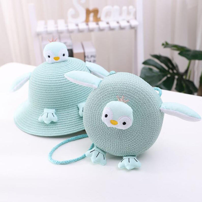 Jewelry WholesaleWholesale cute children Penguin beach sun shading straw hat JDC-FH-Andie001 Fashionhat 暗蝶 %variant_option1% %variant_option2% %variant_option3%  Factory Price JoyasDeChina Joyas De China