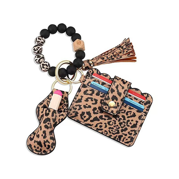 Wholesale Card Holder Tassel Bracelet Silicone Keychain JDC-KC-BaS001