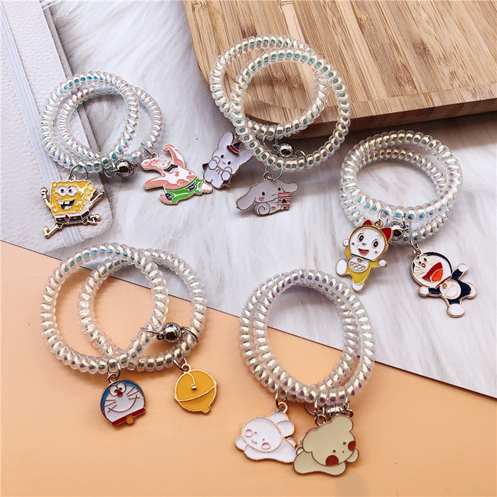 Jewelry WholesaleWholesale magnet hair ring telephone wire rope cartoon rubber band bracelet (F) JDC-BT-WeiY012 Bracelet 薇雅 %variant_option1% %variant_option2% %variant_option3%  Factory Price JoyasDeChina Joyas De China