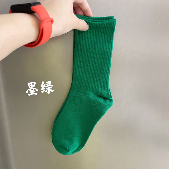 Jewelry WholesaleWholesale thin cotton green mid tube socks JDC-SK-QiuEr003 Sock 秋尔 %variant_option1% %variant_option2% %variant_option3%  Factory Price JoyasDeChina Joyas De China