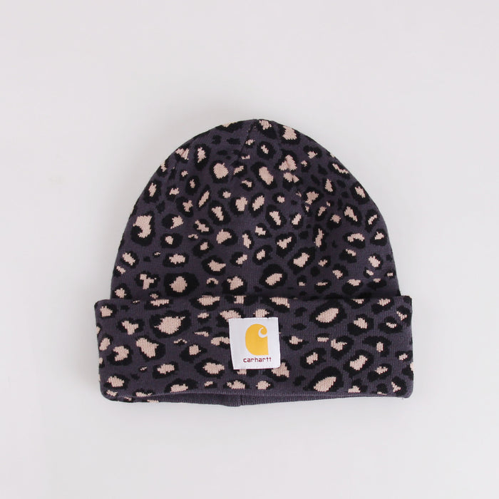 Wholesale Hat Acrylic Warm Leopard Jacquard Fabric Label Knit Cap (F) JDC-FH-XRong016